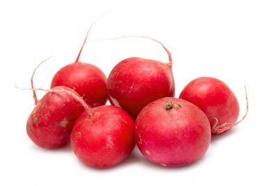 Bir beyaz üzerine kırmızı turp