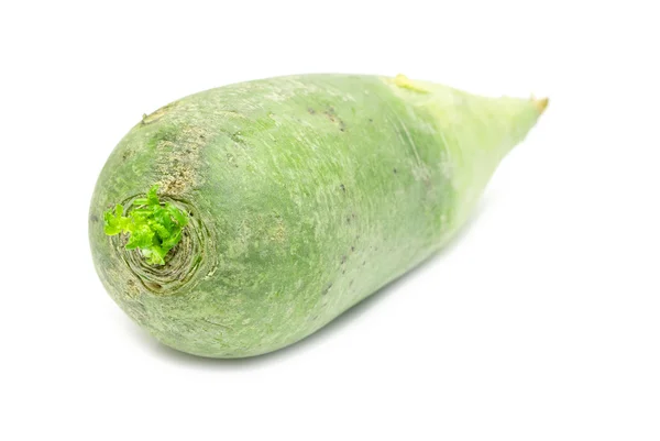 Green radish on white — Stock Photo, Image