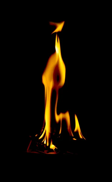 Feuer Flammen auf schwarz — Stockfoto