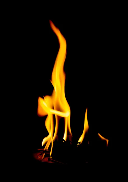 Chamas de fogo em preto — Fotografia de Stock