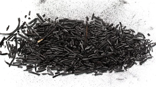 Black ash on white — Stock Photo, Image