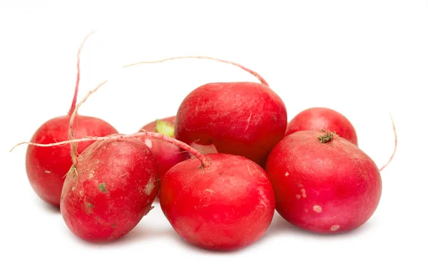 Red radishes on a white — Stock Photo, Image