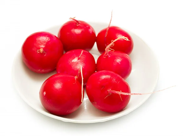 Red radish on a plate — Stock Photo, Image
