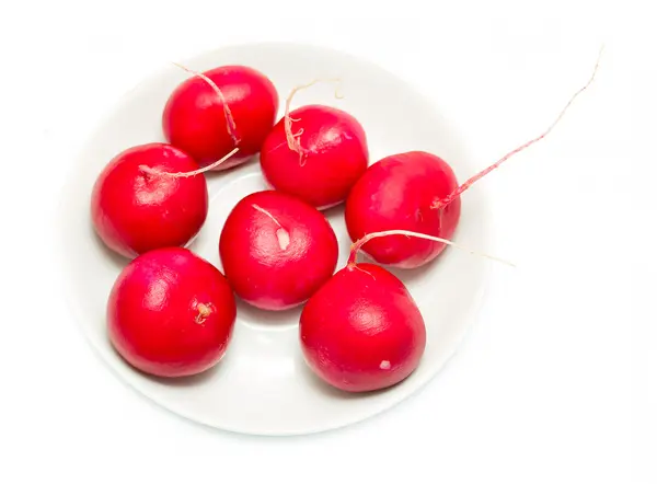 Red radish on a plate — Stock Photo, Image