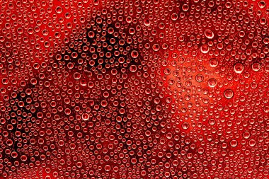 Su damlacıkları ile cam