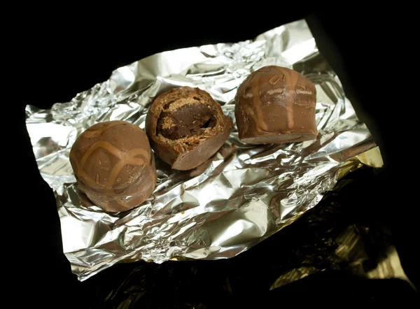 Bonbons au chocolat gros plan — Photo