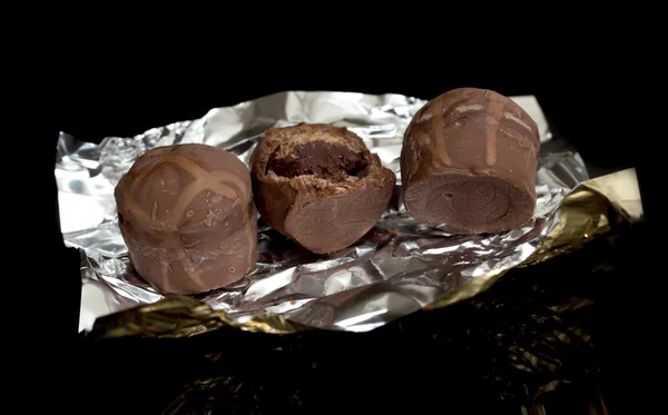 Bonbons au chocolat gros plan — Photo