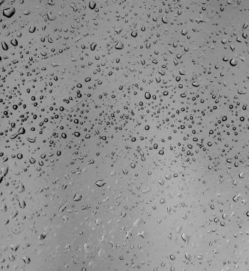 Cam karşı su damlaları