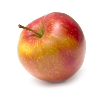 Beyaz arkaplanda kırmızı elma izole edildi