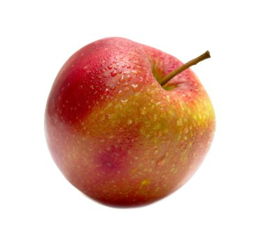 Beyaz arkaplanda kırmızı elma izole edildi