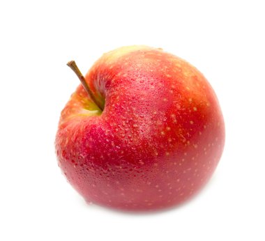 Beyaz arkaplanda kırmızı elma izole edildi