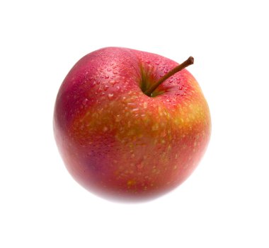 Beyaz arkaplanda kırmızı elma izole edildi