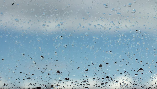 Gotas de água em vidro — Fotografia de Stock