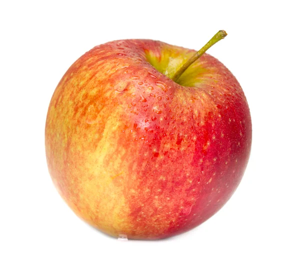 Rött äpple isolerad på vit bakgrund — Stockfoto