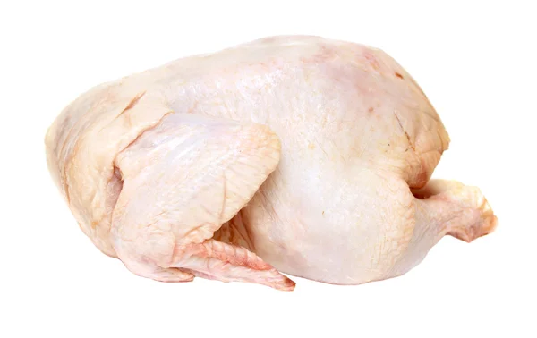 Raw hen on a white background — Stock Photo, Image