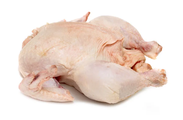 Raw hen on a white background — Stock Photo, Image