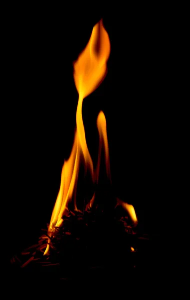 Fire on a black background — Stock Photo, Image