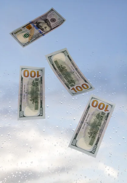 Долар проти неба дощ — стокове фото