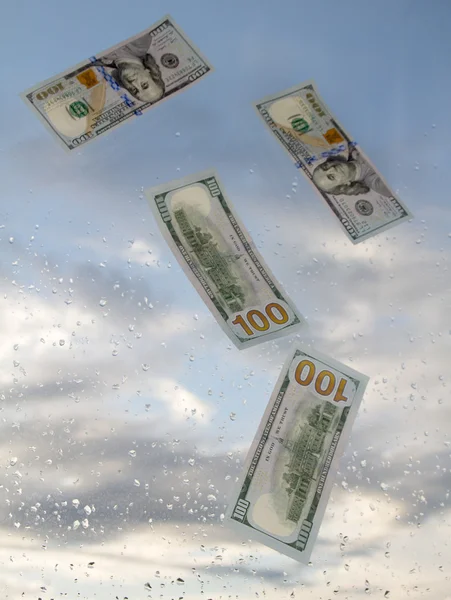 Долар проти неба дощ — стокове фото