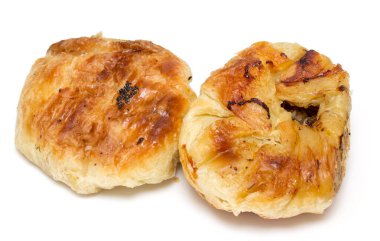 Beyaz bir arka plan üzerinde Samsa puf