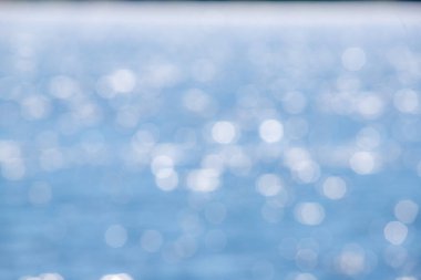 Bokeh abstract blue water background.