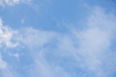 Sky background with clouds. White clouds against a blue sky.