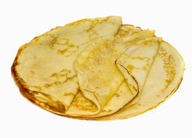 Beyaz arka planda sarı krep yığını. Krepler üst üste yığılmış, bolluk ve hoşgörü duygusu yaratıyorlar. Görüntü sıcaklığı ve rahatlığı çağrıştırıyor.