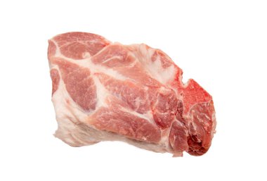 A piece of meat with a red spot on it. The meat is white and has a pinkish hue