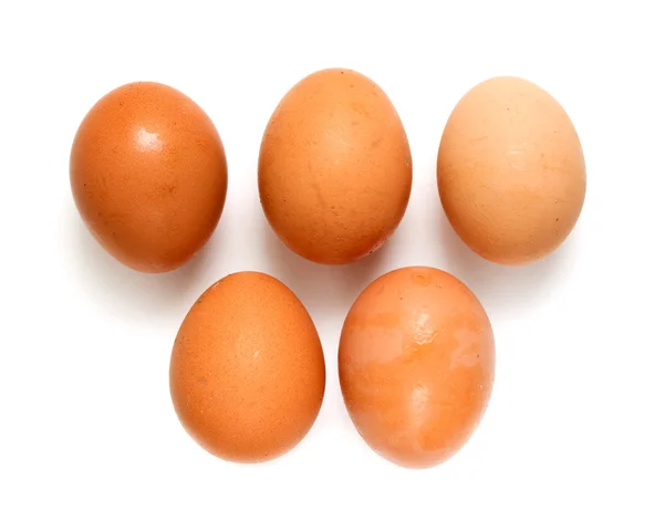 Huevos marrones sobre fondo blanco — Foto de Stock