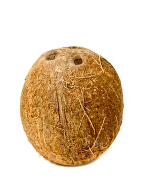 Beyaz arka planda hindistan cevizi