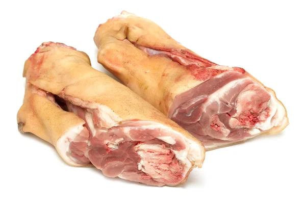 Fresh pork knuckle on a white background for Eisbein — Stock Photo, Image