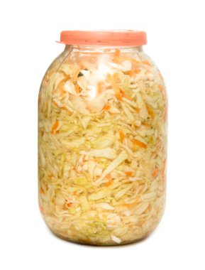 Cam Kavanoz mantar ve lahana ile