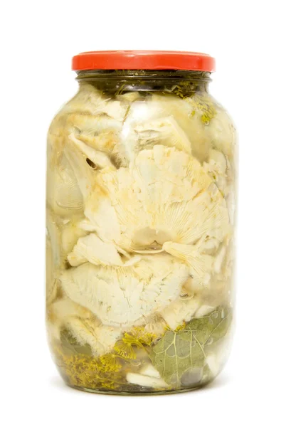 Jar with mushrooms, mushrooms — Stock Photo, Image