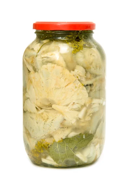 Jar with mushrooms, mushrooms — Stock Photo, Image