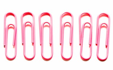 Writing paper clips on a white background clipart