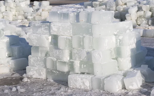 Winter ice tegelstenar, landskap — Stockfoto