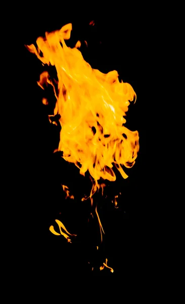 Fire flames on a black background — Stock Photo, Image