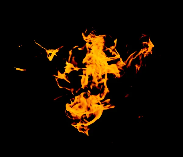 Fire flames on a black background — Stock Photo, Image