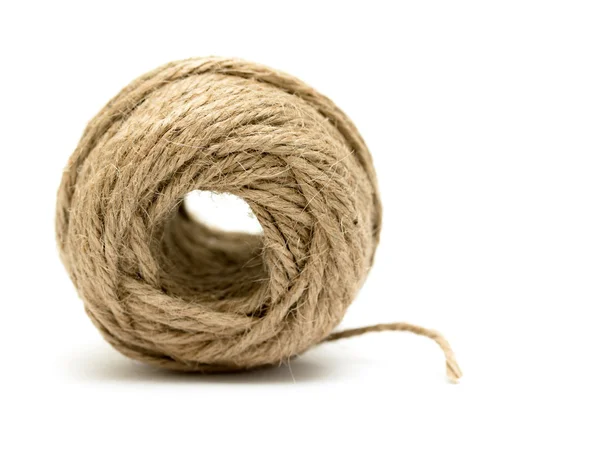Skein of jute twine on the white background — Stock Photo, Image