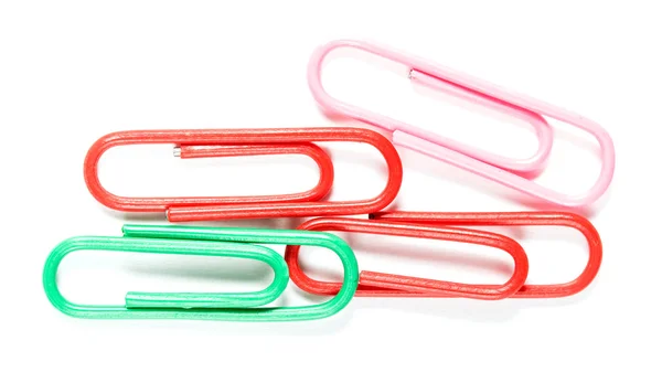 Writing paper clips on a white background — Stock Photo, Image