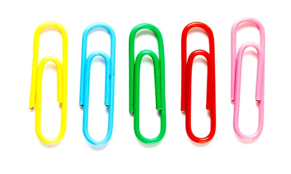 Writing paper clips on a white background — Stock Photo, Image