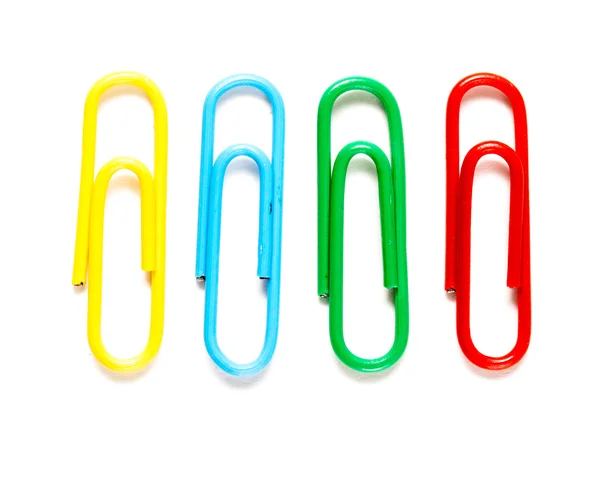 Writing paper clips on a white background — Stock Photo, Image