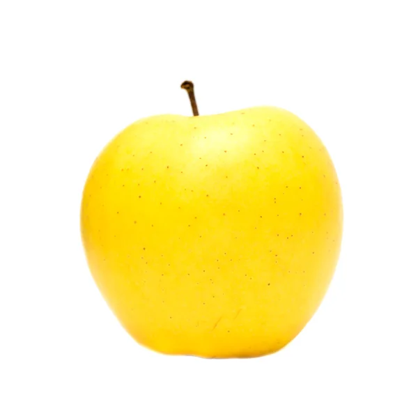 Pomme jaune sur fond blanc — Photo