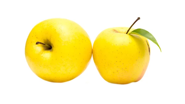 Yellow apple on a white background — Stock Photo, Image