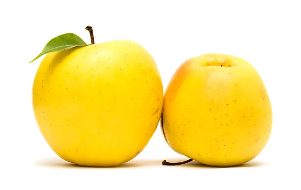 Gult äpple på en vit bakgrund — Stockfoto
