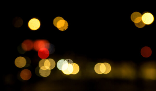 Blurred background bokeh lights street
