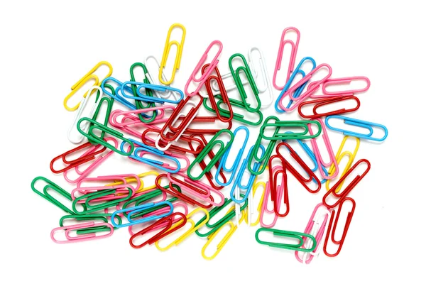 Writing paper clips on a white background Royalty Free Stock Photos