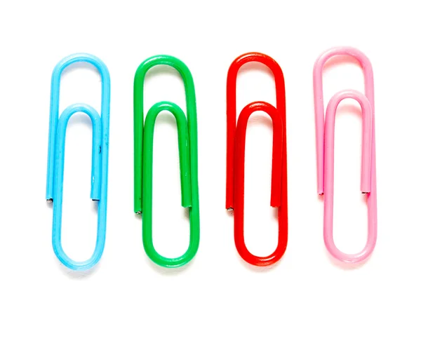 Writing paper clips on a white background Stock Image