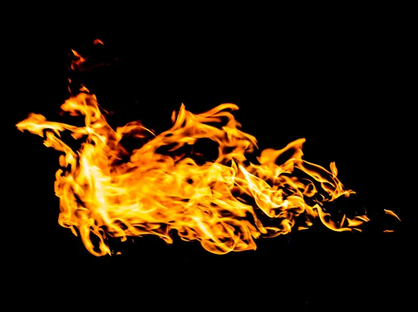 Fire flames on a black — Stock Photo, Image