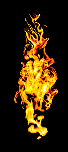 Feuer Flammen auf einem schwarzen — Stockfoto